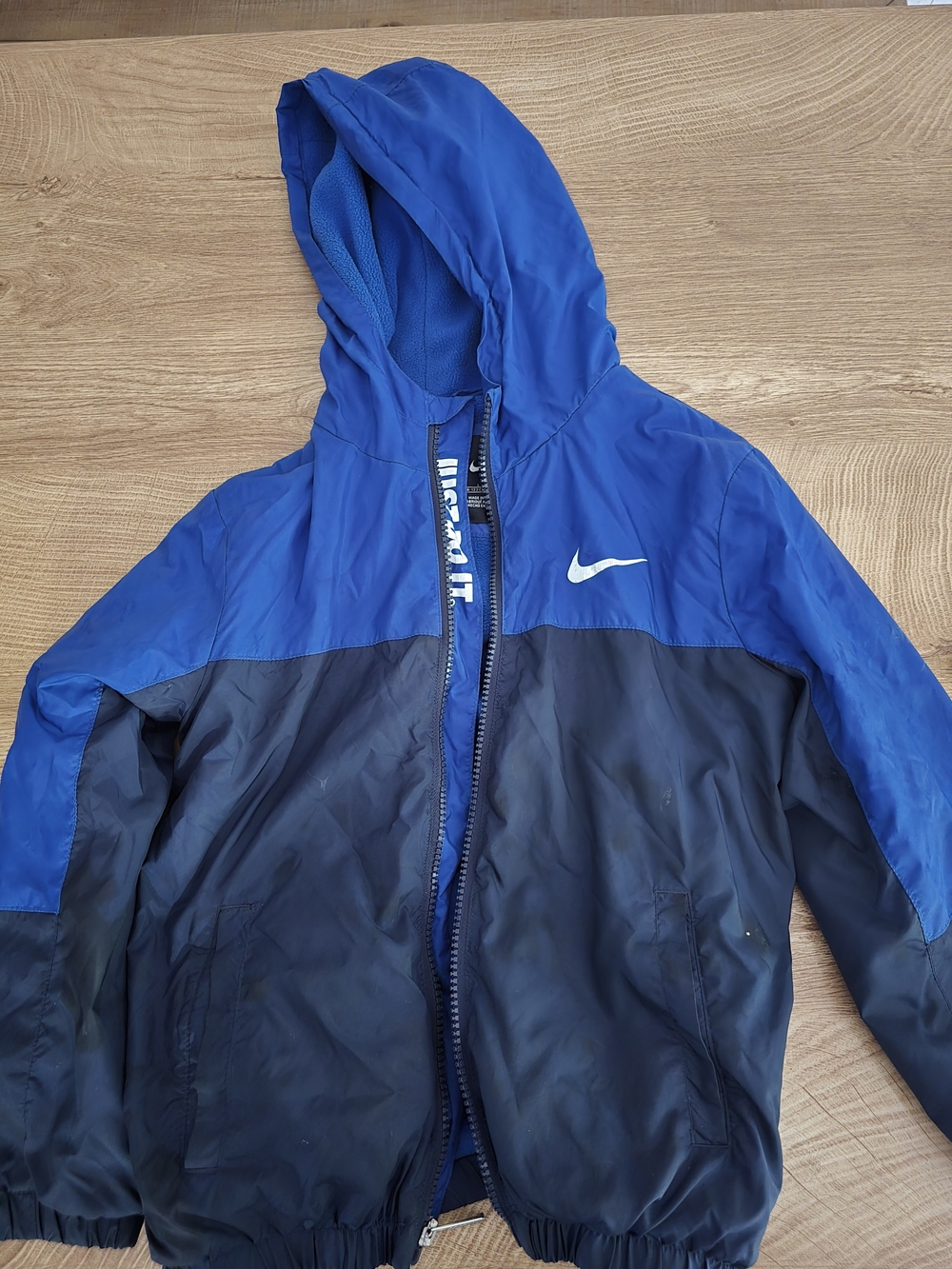 Nike Kids Royal Blue and Navy Hooded Rain Jacket